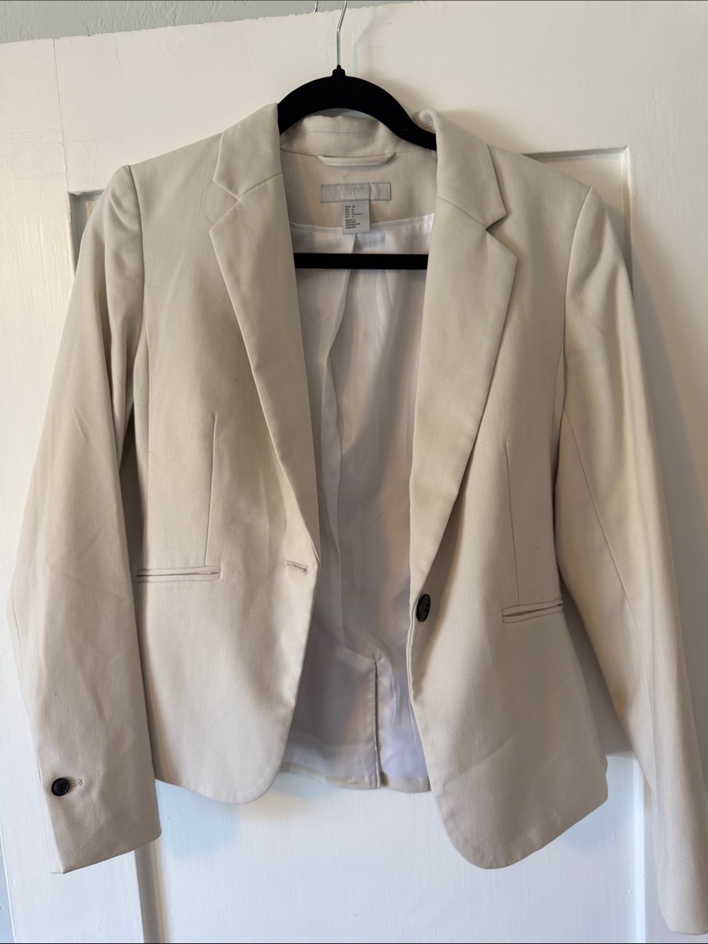 H&M Cream Women's Single-Button Blazer